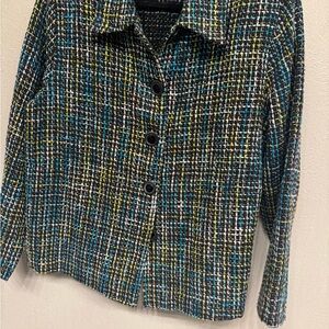 Stylish Multicolor Tweed Women's unlined Jacket.